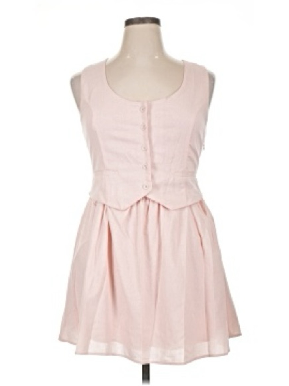 Pastel Pink Sleeveless Mini Dress